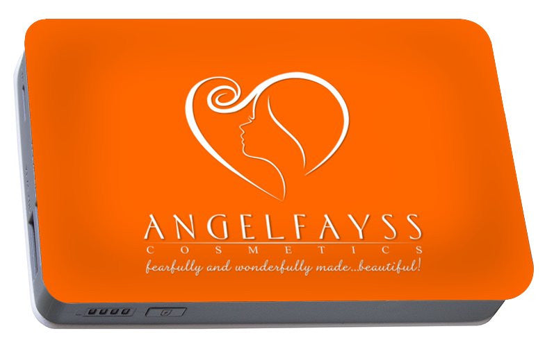White & Orange AngelFayss Portable Battery Charger