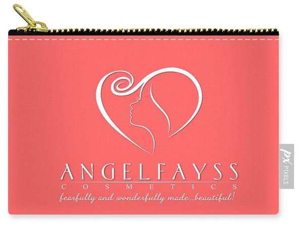 White & Coral AngelFayss Carry-All Pouch