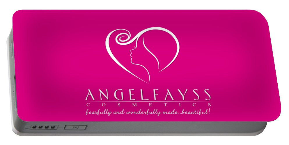 White & Pink AngelFayss Portable Battery Charger
