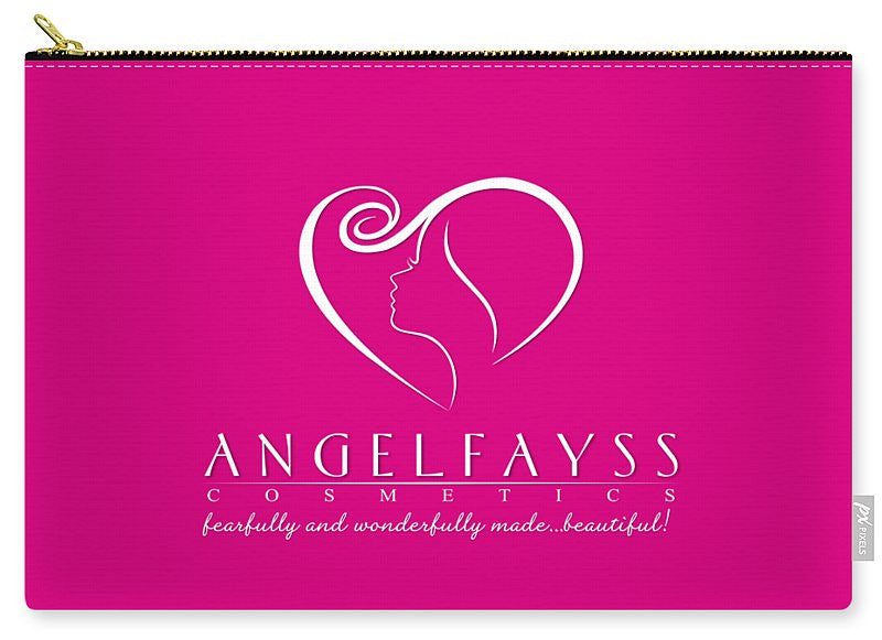 White & Pink AngelFayss Carry-All Pouch