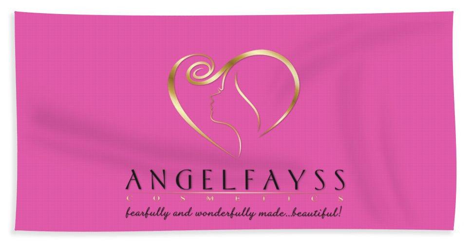 Gold, Black & Light Pink AngelFayss Beach Towel