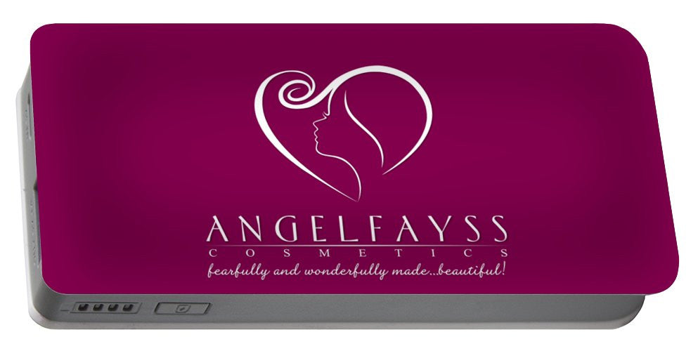 White & Magenta AngelFayss Portable Battery Charger